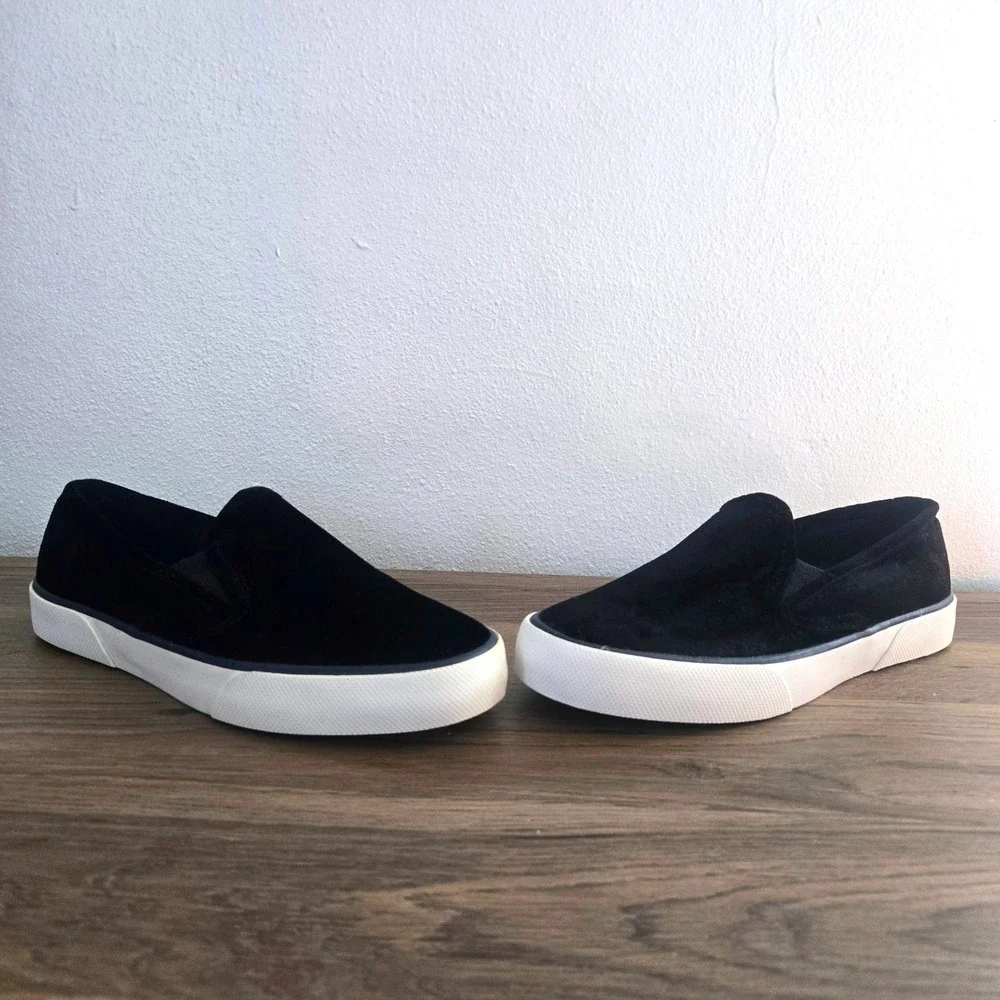 Sperry‎ Top-Sider Women Crest Vibe Boat Black Velvet Slip On Sneakers Size 6.5